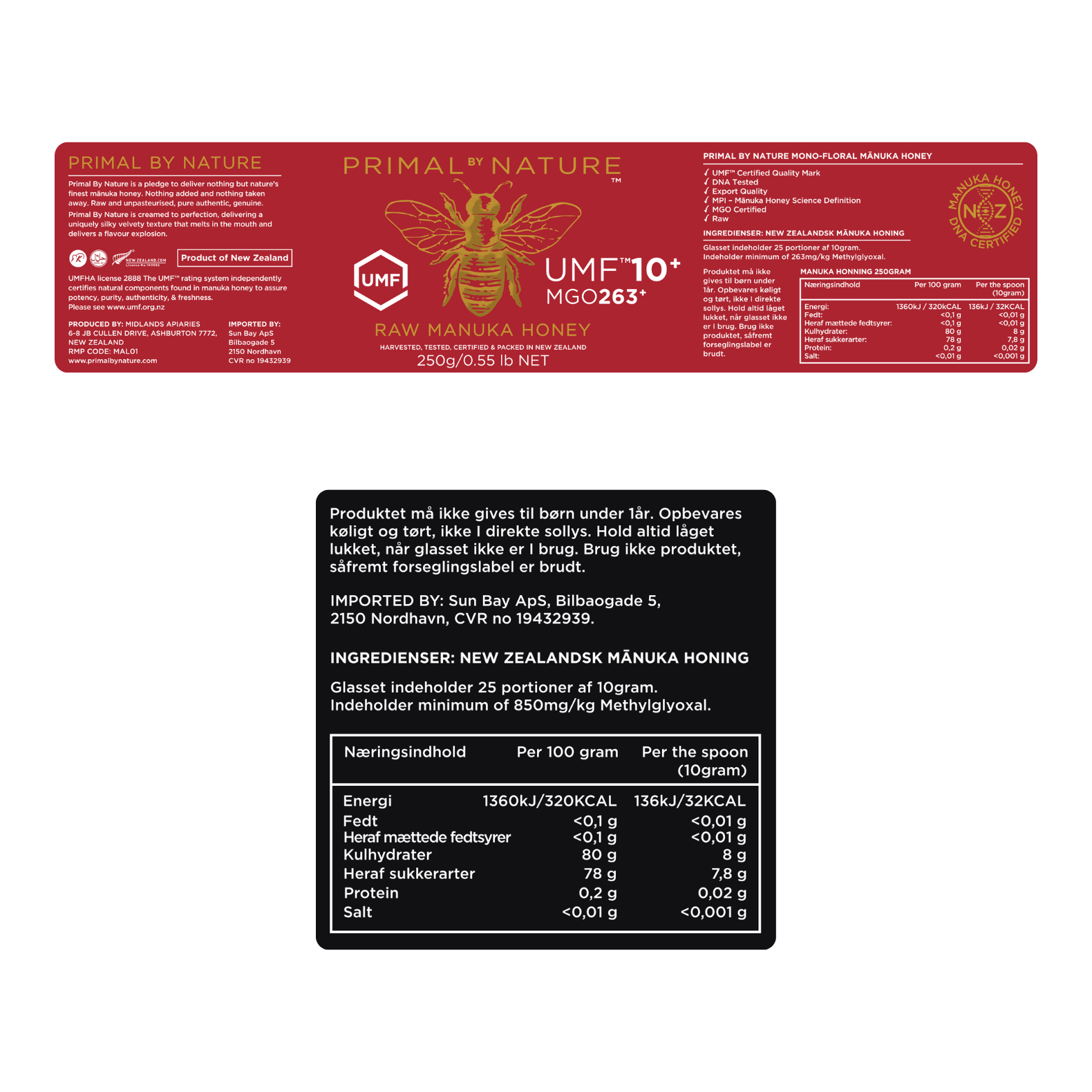 Manuka Honning - 250g - UMF 10+ / MGO 263+